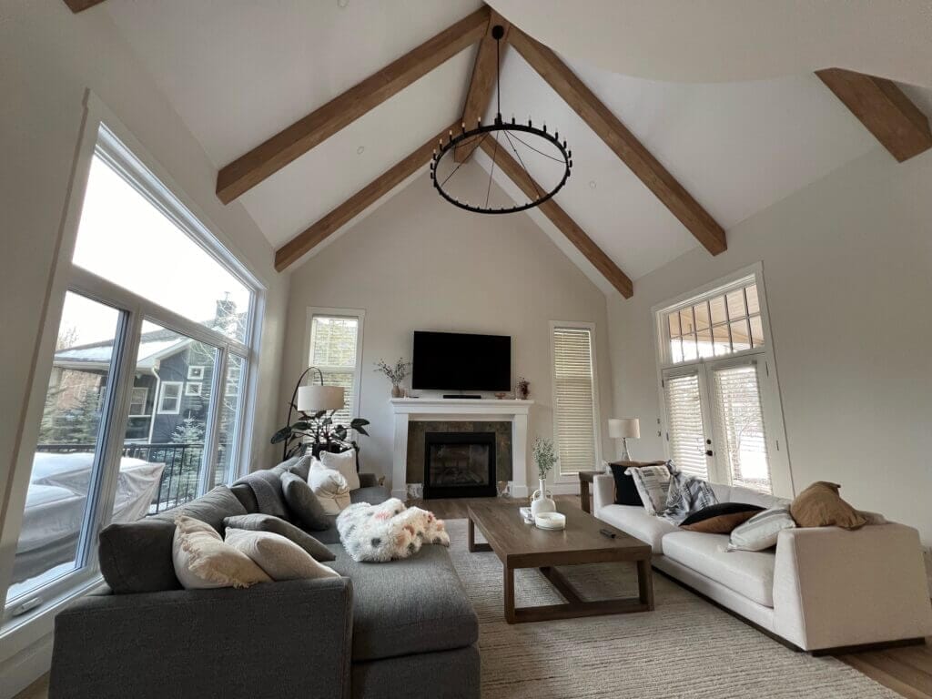 Vaulted ceilings can be difficult to work with as the height can make things difficult