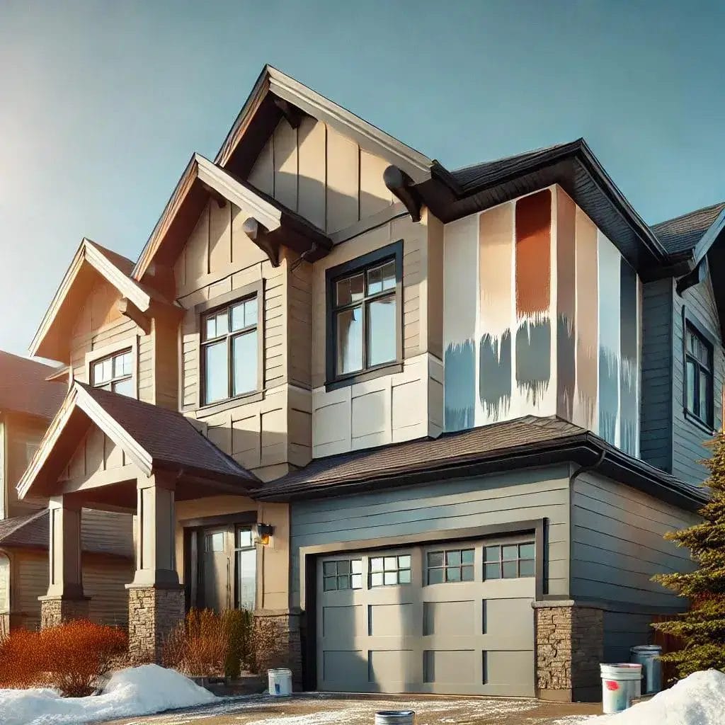 A Calgary home with freshly painted exterior, resistant to sun and harsh winters.